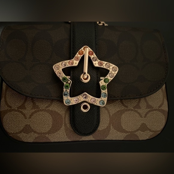 COACH Gemma Crossbody In Blocked Signature Canvas With Star Buckle - Picture 6 of 8
